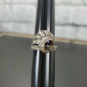 Vintage Art Nouveau Marcasite Ring Sterling Silver